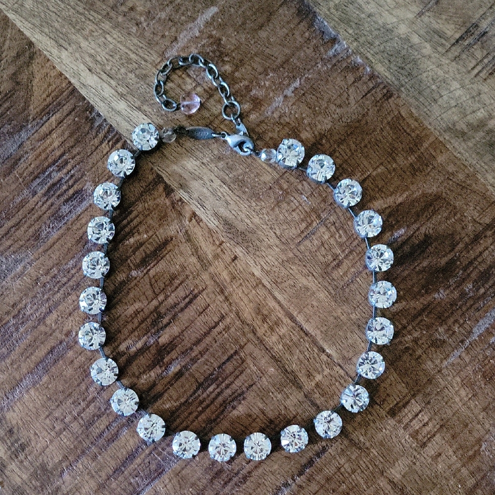 Sabika Silver Crystal Necklace